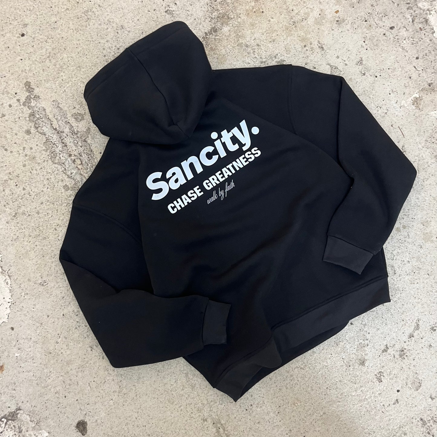 chase greatness hoodie black.