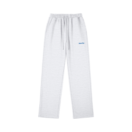 Grey openleg pants.